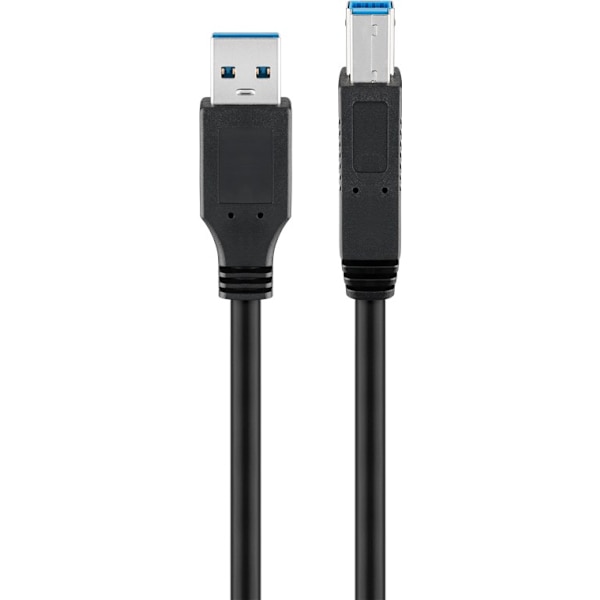 USB 3.0-kabel med USB-B, svart