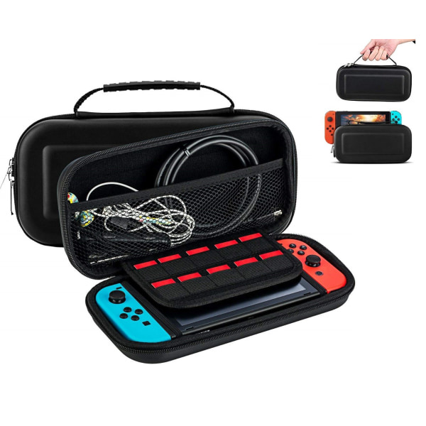 Stöttålig Nintendo Switch väska för konsol, spel och tillbehör