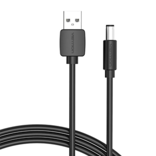 Virtakaapeli USB 2.0 - DC 5,5 mm piippujakki 5 V tuuletus CEYBF 1 m (musta)