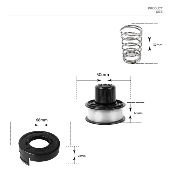 Erstatningsspoleline til Black+Decker String Trimmer