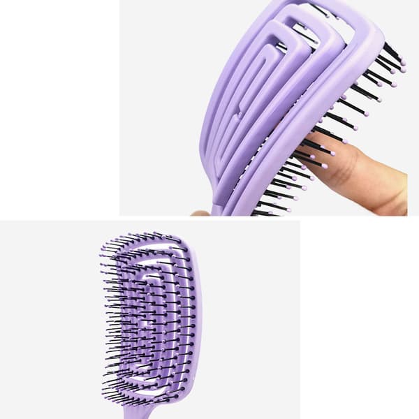 Ergonomisk böjd ventilborste för hårbottenmassage Purple Purple