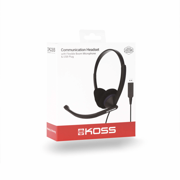 KOSS Headset CS200-USB On-Ear Mic Svart