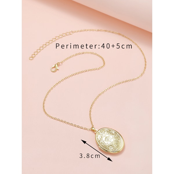 Elegant Kopparhalsband med Öppningsbart Hänge Guld