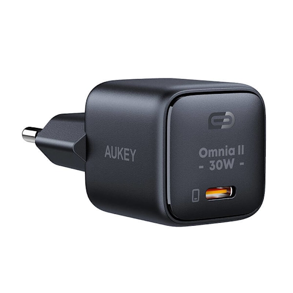 Väggladdare Aukey PA-B1L,USB-C, 30W (svart)