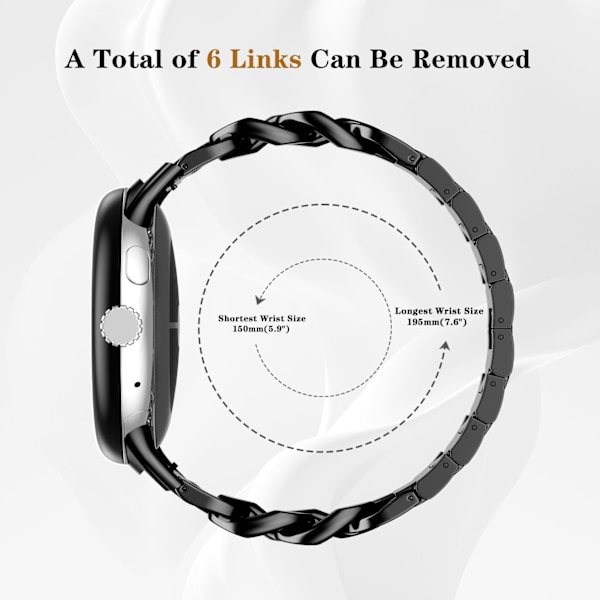 Svart klockarmband i rostfritt stål för Google Pixel Watch 1/2/3