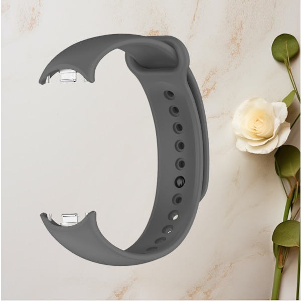 Tyylikäs TPU-ranneke Xiaomi Band 8/9:lle (metallipää) Harmaa