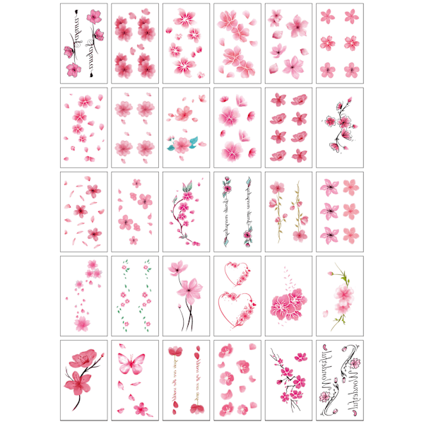 Sakura Temporära Tatueringar - 30 Unika Designer