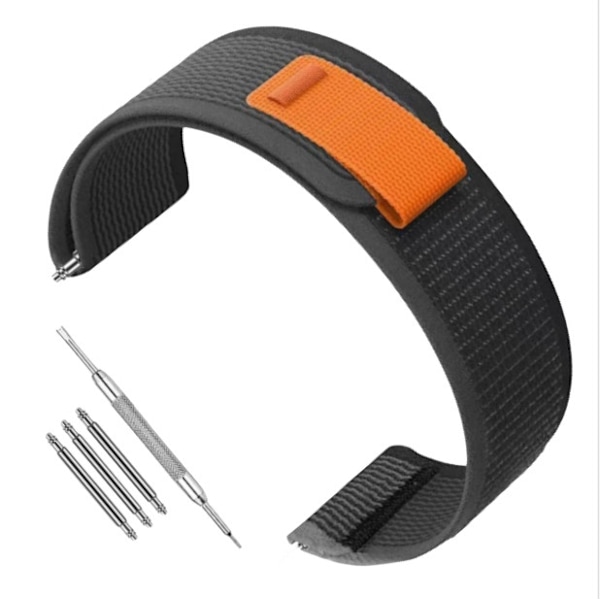 Garmin-kompatibelt nylonarmband 22mm - Forerunner 245/255/265M Svarta + grå prickar