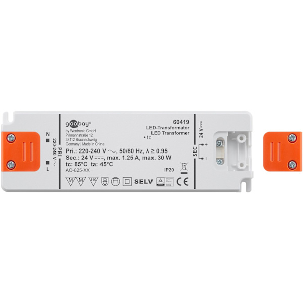 LED-transformator 24 V (DC) (DC), 30 W