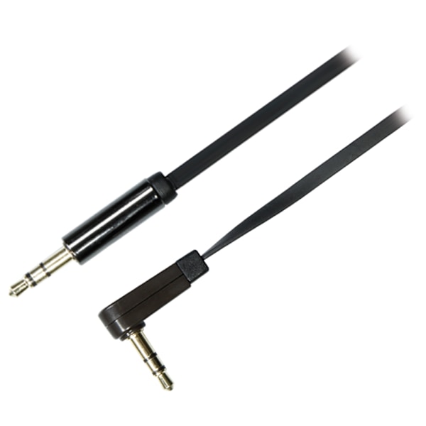 Audio cable, angled 3.5mm male - 3.5mm male,1m, black