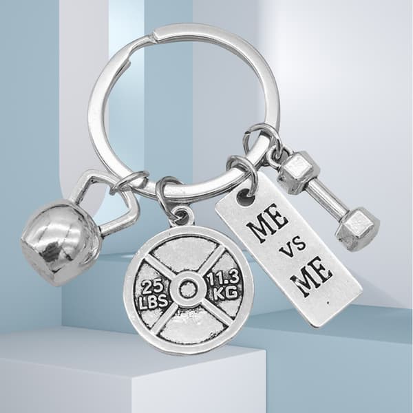 Viktlyftningsnyckelring: Hantel, Skivstång, Kettlebell-berlock Model 4