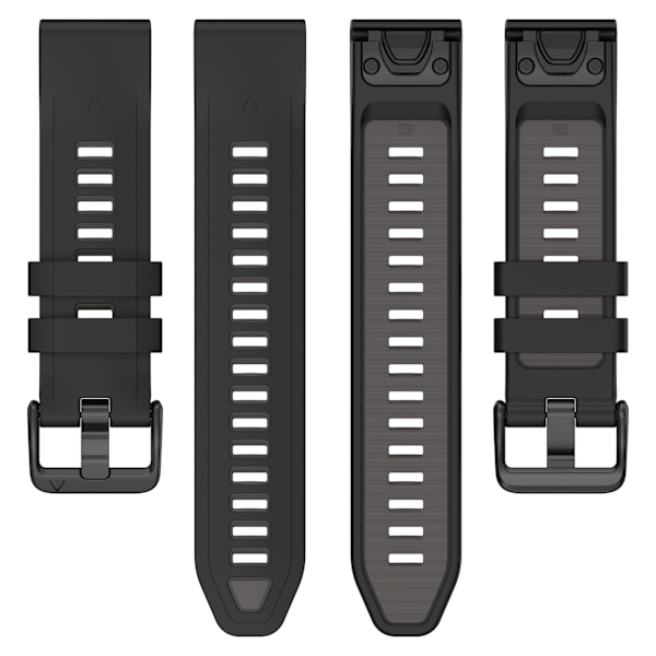 Sort silikone urrem til Garmin Fenix 8/Enduro 3/Fenix E 22 mm