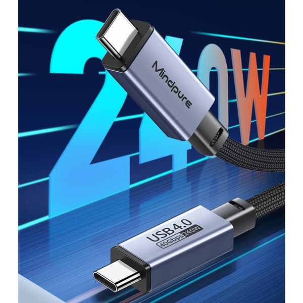 USB4 USB-C–USB-C-kaapeli, 40 Gbit/s, 240 W PD3.1, 8K 60 Hz, 1/2 m vaihtoehdot 2 m 2 m