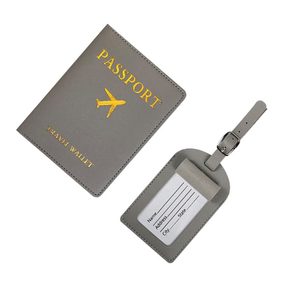 Pasholder og bagagemærkesæt - Stilfuldt rejsetilbehør Grey Grey