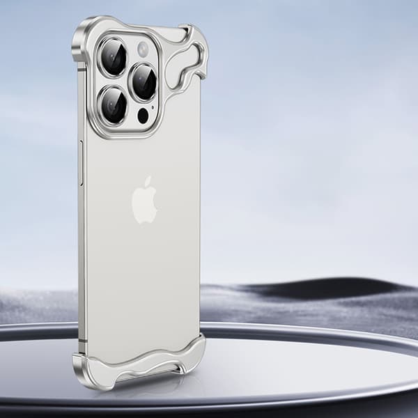 Unikt metallramsskal + linsfilm för iPhone 13 Pro Max Silver Silver