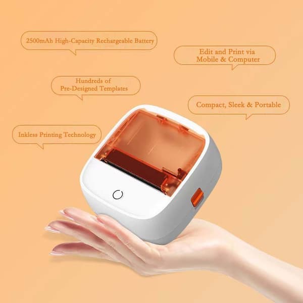 Bluetooth Termisk Mini Etiketprinter - Bærbar & Trådløs Mærkatmaskine, Kompatibel med Smartphones og Tablets