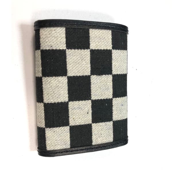 Korthållare med schackrutigt dragspel Black Black