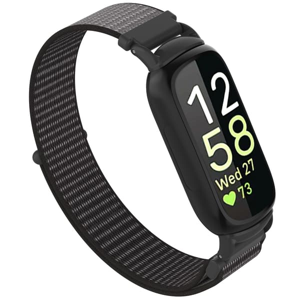 Nylon Loop Hook and Loop Rem Kompatibel med Fitbit Inspire 3 - Fås i Flere Farver Grey Grey