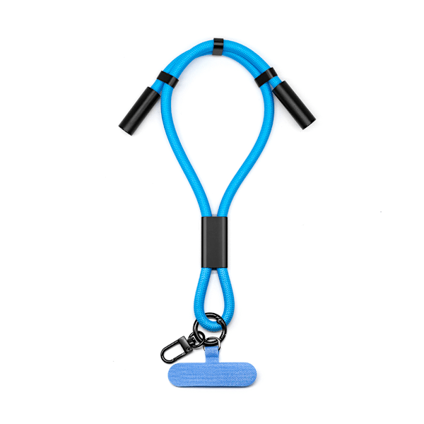 Justerbart Lanyard Opladerkabel - Bærbar Data Synkronisering Blue Blue