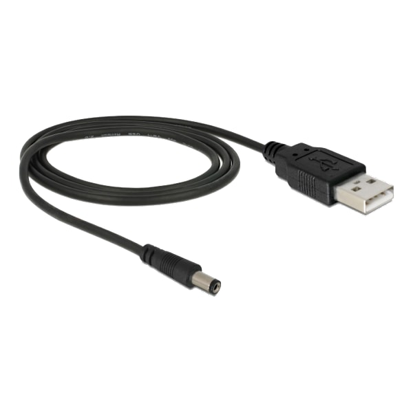 Cable USB Power to DC 5.5 x 2.1 mm Male 1.0m, black