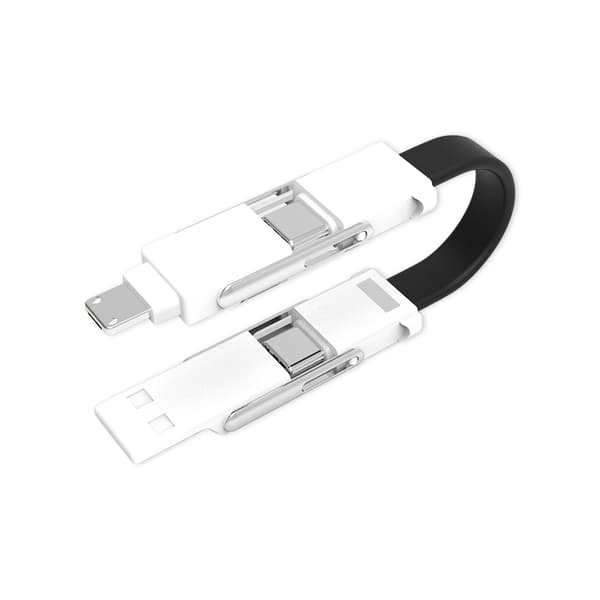 6-in-1 Monitoiminen Avaimenperä Datakaapeli - Black Black