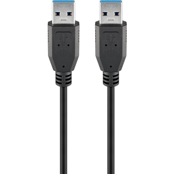 USB-A-kabel, USB 3.0, 1 m, svart