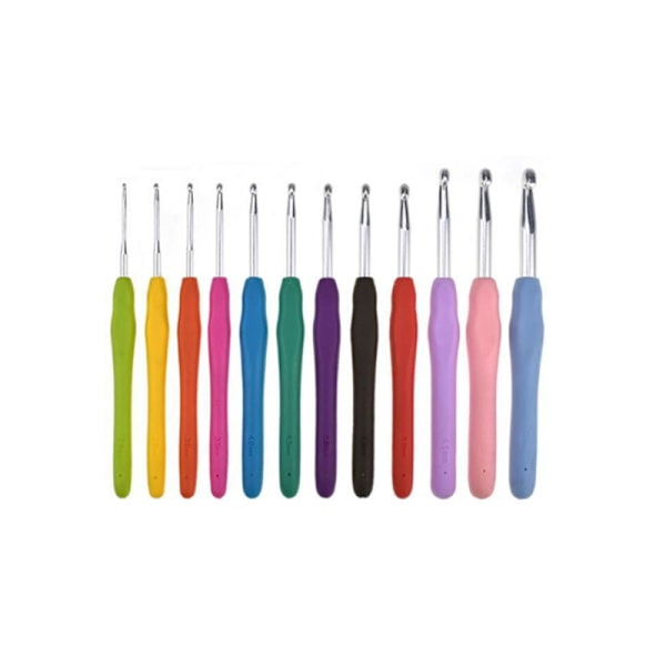 12 stk hæklenålssæt, hæklenål, 2/2,5/3/3,5/4/4,5/5/5,5/6/6,5/7/8 mm MultiColor
