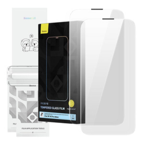 Härdat glas Baseus Corning för iPhone 14 Pro med inbyggt dammfilter