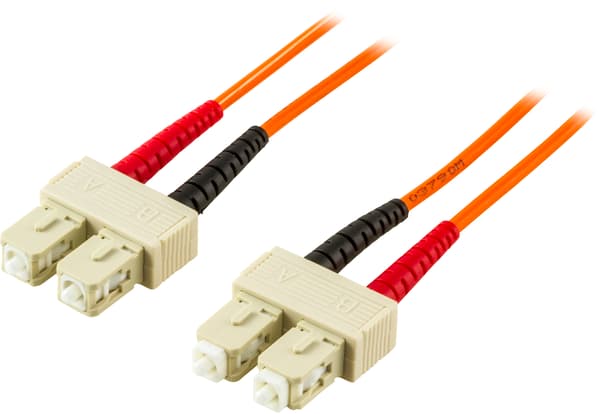 OM1 Fiber cable, SC - SC, duplex, UPC, 62,5/125, 25m, orange