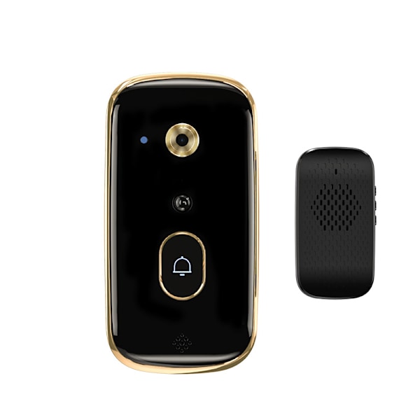 X10 Svart Smart Visuell Dörrklocka med Fjärrövervakning