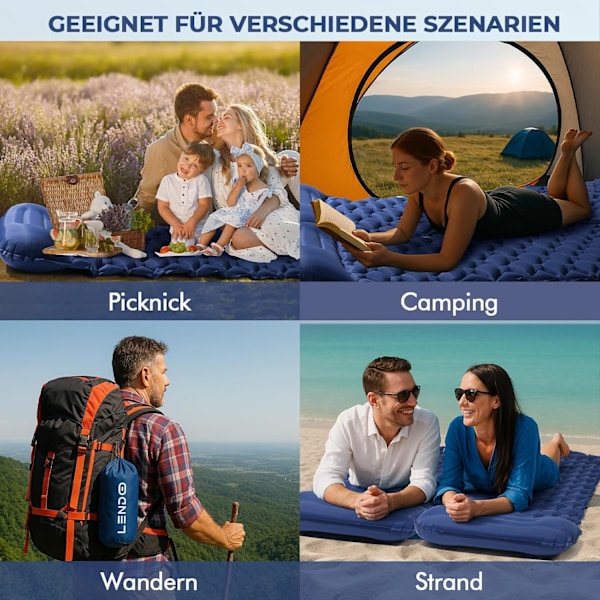 Uppblåsbart Liggunderlag för Camping och Vandring Orange