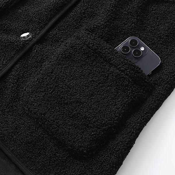 Opvarmet vest Teddy fleecevest med nem betjening, 15 varmezoner Sort XL