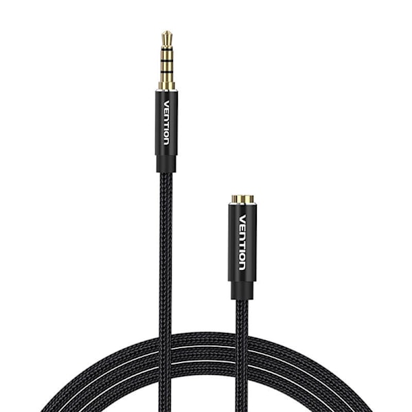 Kaapeli Audio TRRS 3,5 mm uros 3,5 mm naaras tuuletus BHCBF 1 m musta