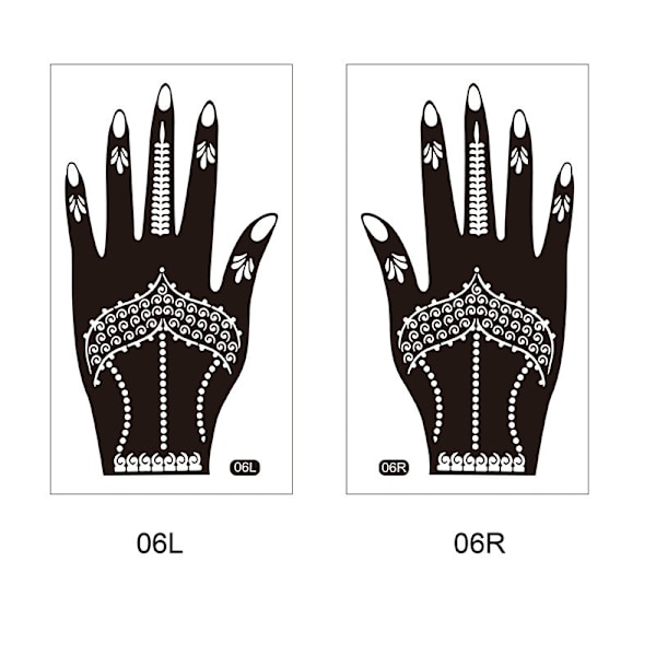 Eleganta Svarta Temporära Handtatueringar - 1 Par Pack Model 5