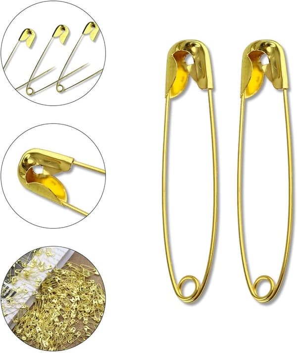 22mm Säkerhetsnålar, 1000-pack Gold Gold