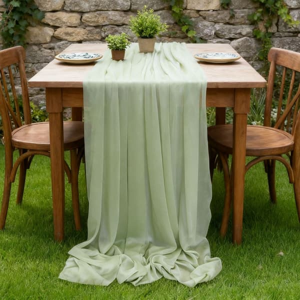 Elegant Polyester Bordløber til Bryllupper, Fester & Boligindretning - Perfekt til DK Green Green