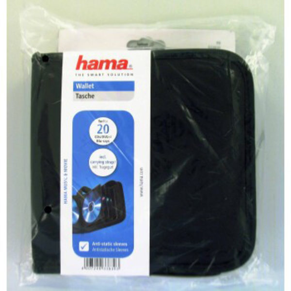 HAMA CD-Väska Nylon Svart För 20 CD
