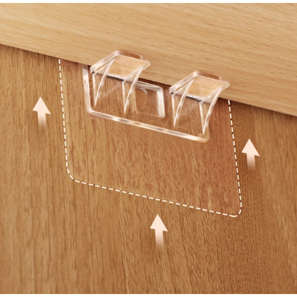 Självhäftande hyllbärare - Fästen för hyllplan 4-pack Transparent