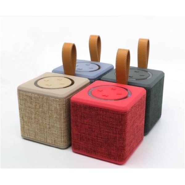 Mini Retro Canvas Cube Design Bluetooth-högtalare - BT669 - Svart