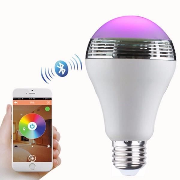 RGBW LED-lampe med Bluetooth-kontrol og Mini Bluetooth-højttaler - BL03 - Hvid