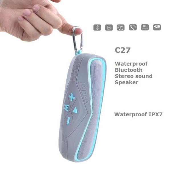 Mini vattentät Bluetooth-högtalare för sport och utomhus - C27 - Blå