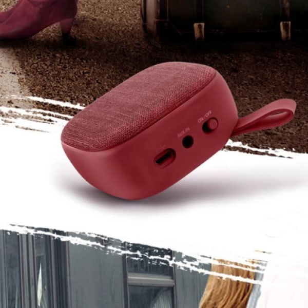 Mini Retro Canvas Design Mini Bluetooth-högtalare - BT670 - Röd