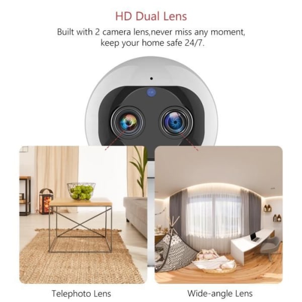 HD-IP Kamera Wifi Infraröd Smart PTZ Dual Lens 2,0 Megapixel Full HD 1920x1080p AP-AD118-2MP - AP-AD118-2MP