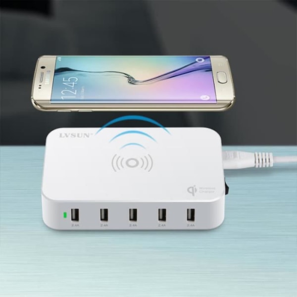 60 Watt 5-ports USB Smart Charging Station (vit)