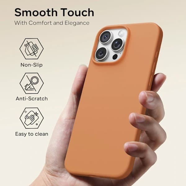 Liquid Silicone Case for 17 Pro, Shockproof Case Compatible with 17 Pro Soft Case, Full Protective Case Orange