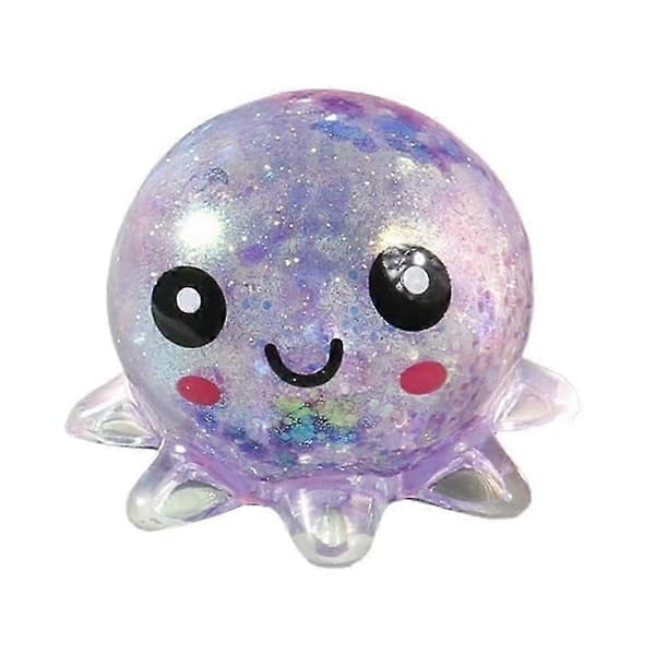 Glitter Maltose Squishy Legetøj 6Cm Tpr Til Stresslindring Sensorisk Leg Purple Octopus