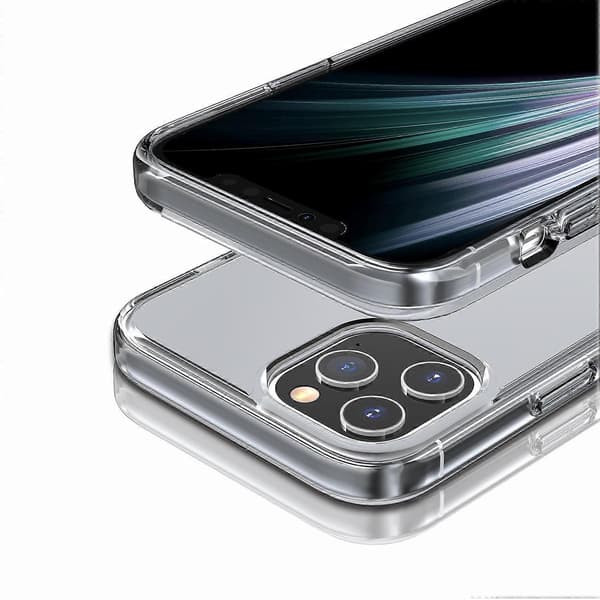 Case for iPhone 11 Pro Max PC+TPU Shockproof Transparent Phone Case (Transparent Black)