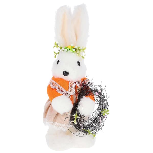 Easter Bunny Statue Clothes Decor Rabbit Figurine Rabbit Desktop Ornament Table Decor
