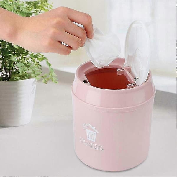 Compact Desktop Trash Can, Mini Dustbin with Lid for Home, Workplace, and Living Room