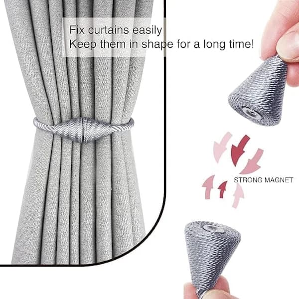 OBOSOE 2-pack Magnetic Curtain Tiebacks – Curtain Tiebacks for Curtains & Decoration White